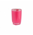Склянка для зубних щіток Аксентія Граз з пластика обємний ефект з подвійними стінками, ідеально гладка поврехня, колір рожевий ? 7,2 висота 11,8 см