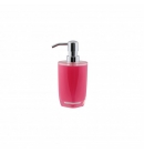 Дозатор для рідкого мила Аксентія Граз з пластику, обємний ефект  з подвійними стінками, ідеальна поверхня, дозатор хромований, колір рожевий ? 7,5 ви