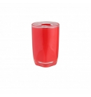 Склянка для зубних щіток Аксентія Граз з пластика обємний ефект з подвійними стінками, ідеально гладка поврехня, колір червоний ? 7,2 висота 11,8 см