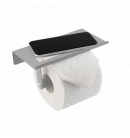 Тримач для туалетного паперу сірий з поверхнею для зберігання 18х7,5х9,7 см