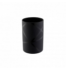 Склянка для зубних щіток Аксентія Nero кераміка чорне, матове покриття/смуги,  D 6,5 см Н 10 см