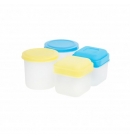 Набір баночок для зберігання/заморозки пластик (PP) з кольоровими кришками 4 шт 12x6x12 см